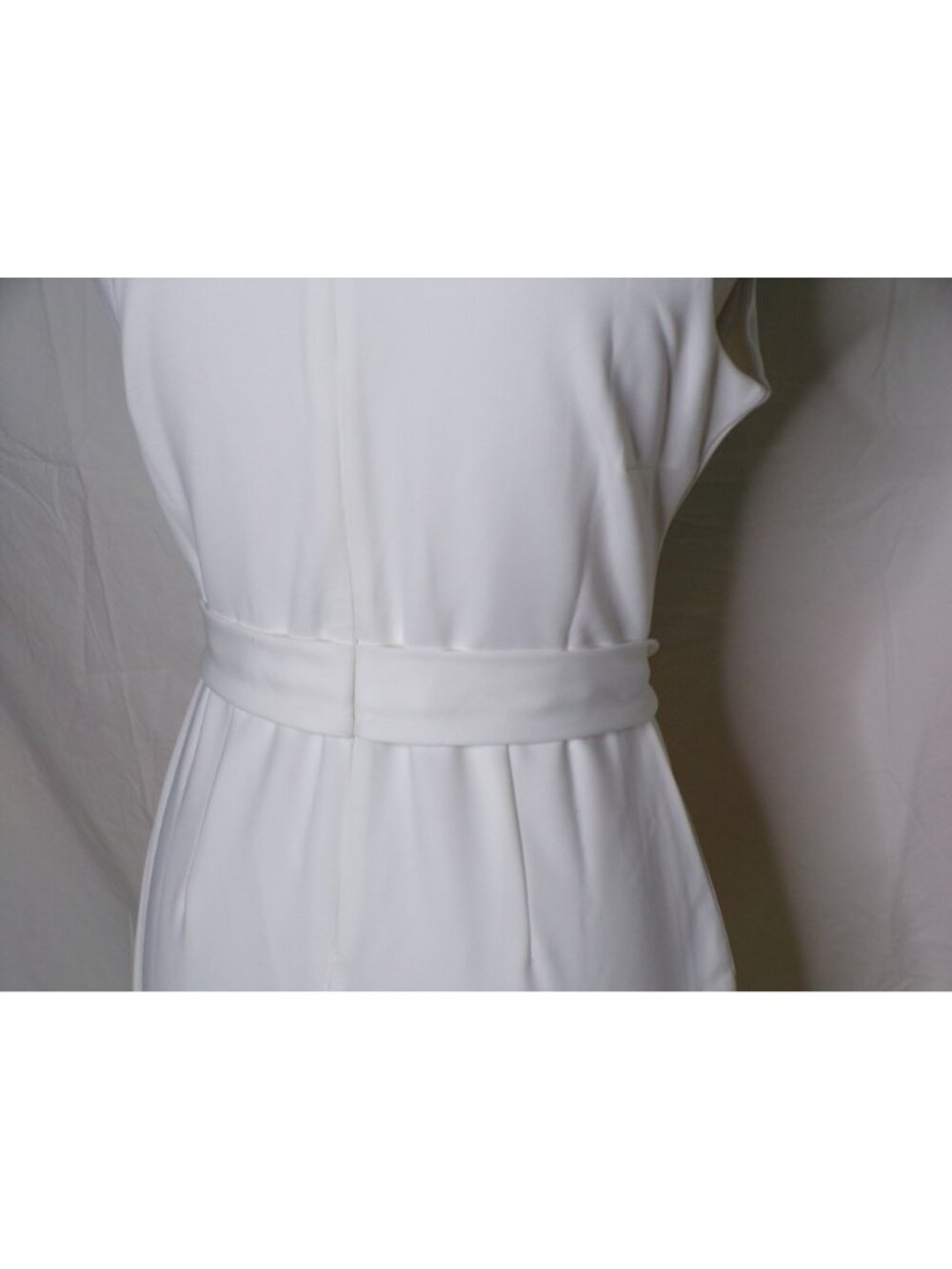 🆕ALEXIA ADMOR Mock Neck Belted Sheath Dress Ivory Cream 8 - Picture 9 of 11